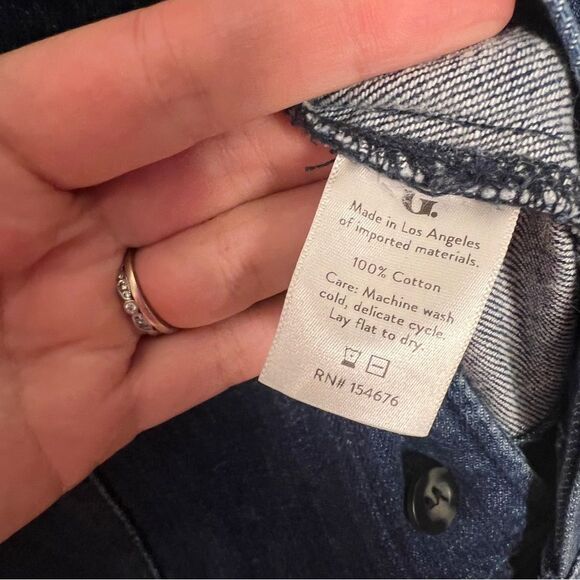 G. Label by Goop Katie stretch denim coverall short sleeve jumpsuit Size XS - Picture 7 of 8